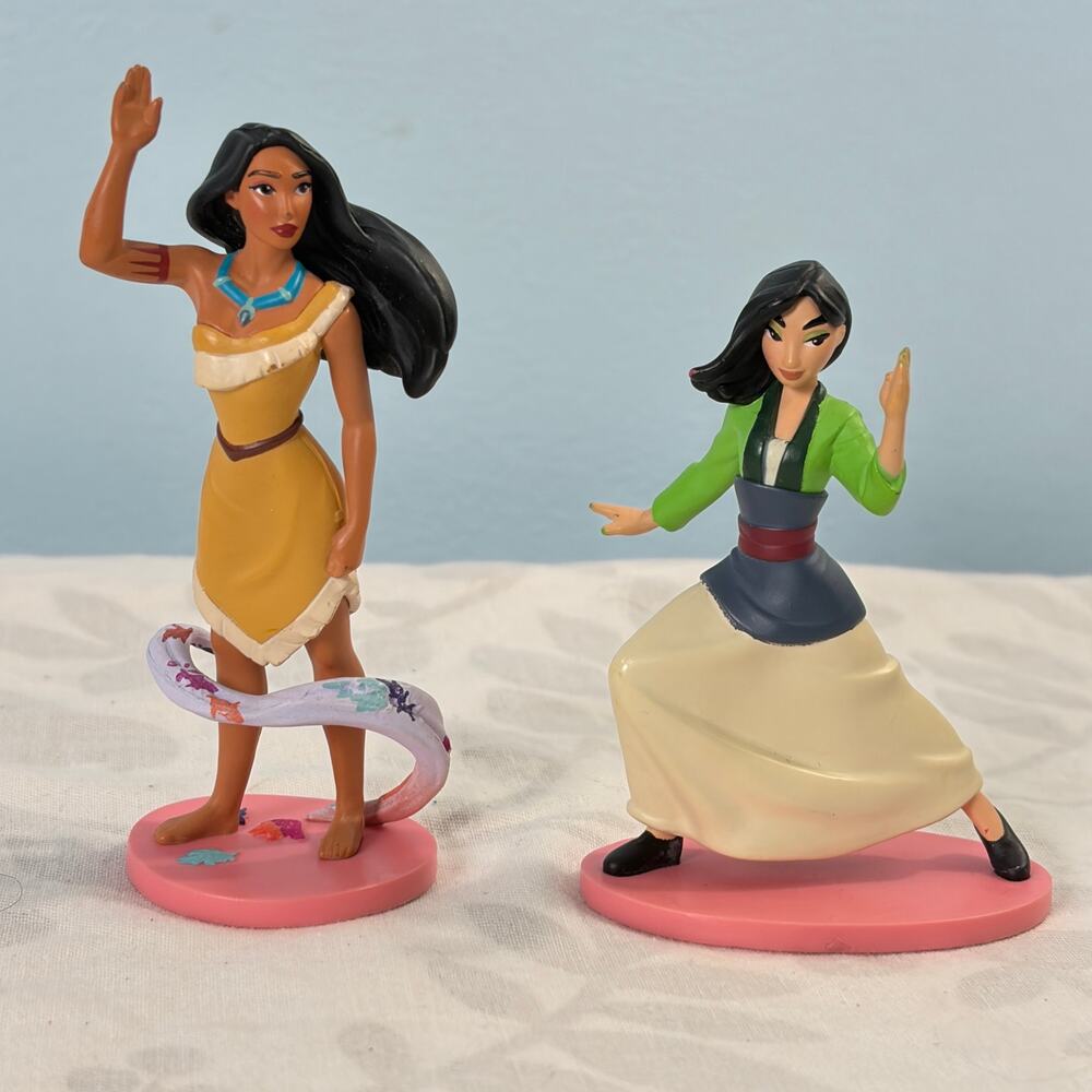 Disney Princess Mulan Pocahontas PVC Figure Lot Disney Store Collectible Toy Set